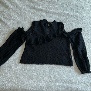 Zara Black Lace Cold Shoulder Blouse